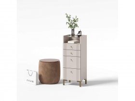 Комод 4 ящика КМ2 Одетта (дуб эндгрей/меланж) в Карасуке - karasuk.mebel-nsk.ru | фото