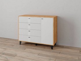 Комод «Катрин-13» (дуб крафт золотой/карбон фарфор) в Карасуке - karasuk.mebel-nsk.ru | фото
