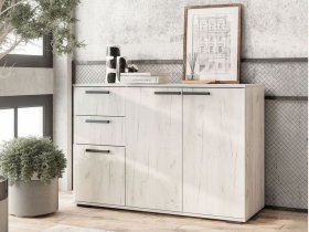 Комод Стандарт-3 NEW (дуб крафт белый) в Карасуке - karasuk.mebel-nsk.ru | фото