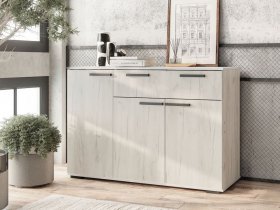 Комод Стандарт-4 NEW (дуб крафт белый) в Карасуке - karasuk.mebel-nsk.ru | фото