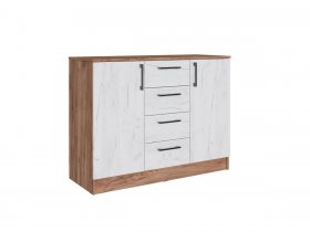 Комод Вегас (дуб крафт табачный/дуб крафт белый) в Карасуке - karasuk.mebel-nsk.ru | фото