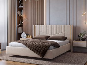 Кровать двуспальная 1,6м Диор (кашемир суфле (велюр)) в Карасуке - karasuk.mebel-nsk.ru | фото