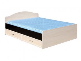 Кровать  двуспальная с ящиками 1,6м-1 (круглая спинка) в Карасуке - karasuk.mebel-nsk.ru | фото