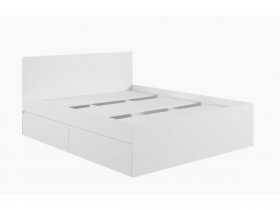 Кровать двуспальная с ящиками 1,6м Мадера-М1600 (белый) в Карасуке - karasuk.mebel-nsk.ru | фото
