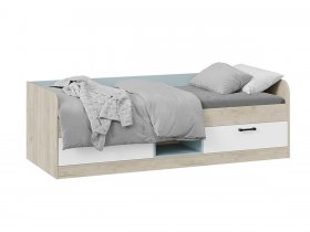 Кровать комбинированная «Оливер» Тип 1 401.003.000 (дуб крафт серый/белый/серо-голубой) в Карасуке - karasuk.mebel-nsk.ru | фото