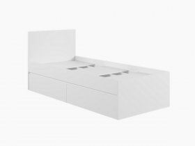 Кровать односпальная с ящиками 0,9м Мадера-М900 (белый) в Карасуке - karasuk.mebel-nsk.ru | фото