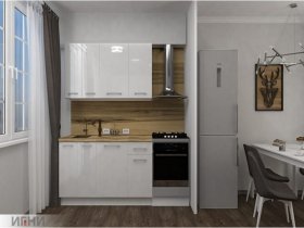 Кухонный гарнитур МДФ Выгодно и точка 1,5 м (белый глянец) в Карасуке - karasuk.mebel-nsk.ru | фото