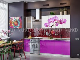 Кухонный гарнитур Орхидея (фиолетовый) в Карасуке - karasuk.mebel-nsk.ru | фото