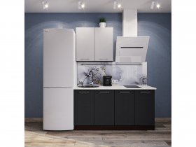 Модульная кухня Классика (белый глянец/черный) в Карасуке - karasuk.mebel-nsk.ru | фото