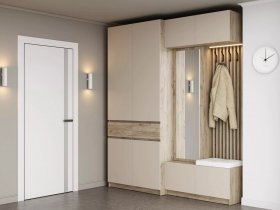 Модульная прихожая Бостон (дуб крафт серый/кашемир) в Карасуке - karasuk.mebel-nsk.ru | фото