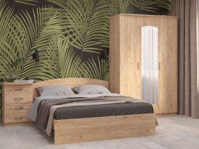 Модульная спальня Ирина (дуб крафт золотой) в Карасуке - karasuk.mebel-nsk.ru | фото
