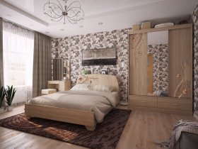 Модульная спальня Виктория-1 (дуб сонома) в Карасуке - karasuk.mebel-nsk.ru | фото