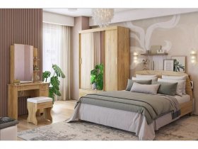 Модульная спальня Виктория-1 (дуб крафт золотой) в Карасуке - karasuk.mebel-nsk.ru | фото