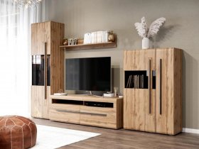 Модульная стенка Ницца (дуб вотан) в Карасуке - karasuk.mebel-nsk.ru | фото