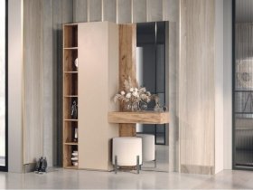 Прихожая Ева (кашемир/дуб вотан) в Карасуке - karasuk.mebel-nsk.ru | фото