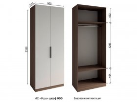 Шкаф 900 Роза (орех франклин карамельный/бежевый скин) в Карасуке - karasuk.mebel-nsk.ru | фото