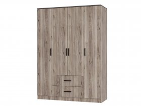 Шкаф четырехстворчатый Титан (дуб смоки) в Карасуке - karasuk.mebel-nsk.ru | фото