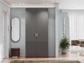 Шкаф двухстворчатый Эккервуд (Нью) (графит) в Карасуке - karasuk.mebel-nsk.ru | фото