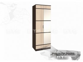 Шкаф двухстворчатый с зеркалом платяной-бельевой Сакура (BTS) в Карасуке - karasuk.mebel-nsk.ru | фото