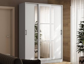 Шкаф-купе 1,6м «Стиль-2» (белый) в Карасуке - karasuk.mebel-nsk.ru | фото