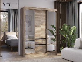 Шкаф-купе ШКК-06 Энигма (венге/дуб каньон) в Карасуке - karasuk.mebel-nsk.ru | фото