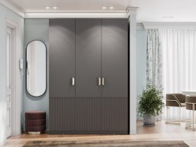 Шкаф трехстворчатый Эккервуд (Нью) (графит) в Карасуке - karasuk.mebel-nsk.ru | фото