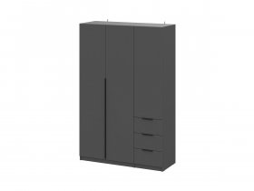 Шкаф трехстворчатый с ящиками ШК-22 (графит) в Карасуке - karasuk.mebel-nsk.ru | фото