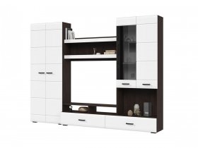 Стенка ГС-01 Либерти (венге/белый глянец) в Карасуке - karasuk.mebel-nsk.ru | фото