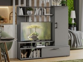 Стенка «Сиена» (графит серый) в Карасуке - karasuk.mebel-nsk.ru | фото