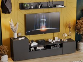 Стенка «Сильвия» (графит серый) в Карасуке - karasuk.mebel-nsk.ru | фото
