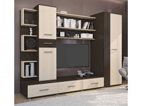 Стенка Верона (дуб венге/дуб молочный) в Карасуке - karasuk.mebel-nsk.ru | фото