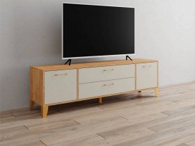 Тумба под ТВ Парус-13 (дуб крафт золотой/кашемир) в Карасуке - karasuk.mebel-nsk.ru | фото