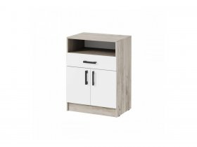 Тумба ТБ-1 Вега (дуб крафт серый/белый) в Карасуке - karasuk.mebel-nsk.ru | фото