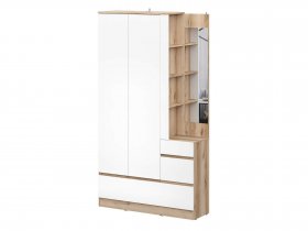 Вешалка с зеркалом Брауни (дуб делано/белый) в Карасуке - karasuk.mebel-nsk.ru | фото